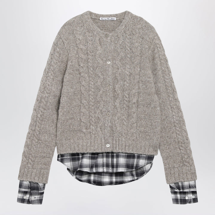 Acne Studios Cable-Knit Cardigan In Medium Beige