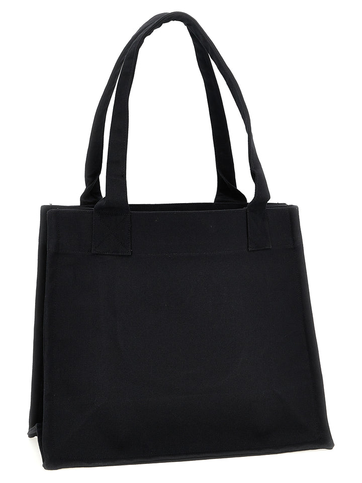 Ganni Large Easy Shopper Contrasted Logo Tote - Bianco/Nero | 7259c60b6655ea840bfcf6a7aeb6f4cd29697663