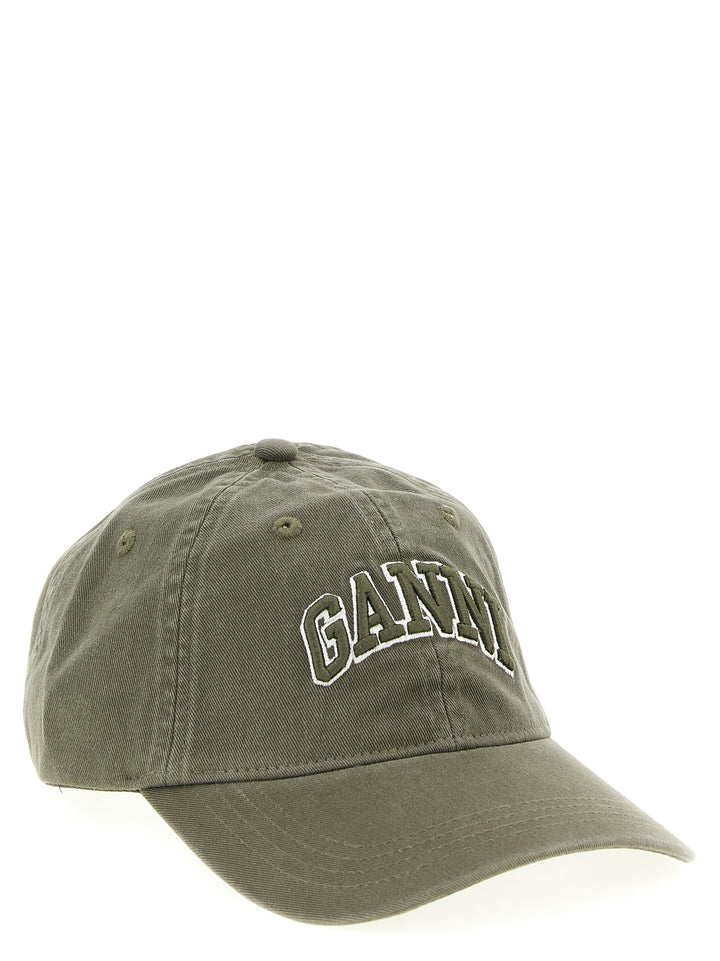 Ganni Embroidery Cap Cappelli - Verde | 7037c986e2912ab524eeb44c0f65fa60368f1d9a