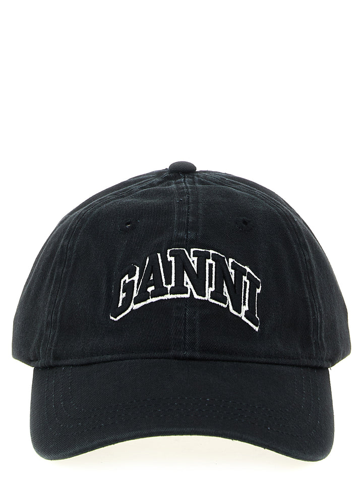Ganni Canvas Cap Cappelli - Nero | 62a37eaac55b80d69f5696b1b9b6575cf6649814