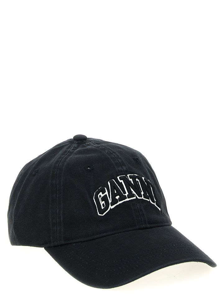 Ganni Canvas Cap Cappelli - Nero | 66f6ae6f7e44ca1c15531c8f169c12879689df74