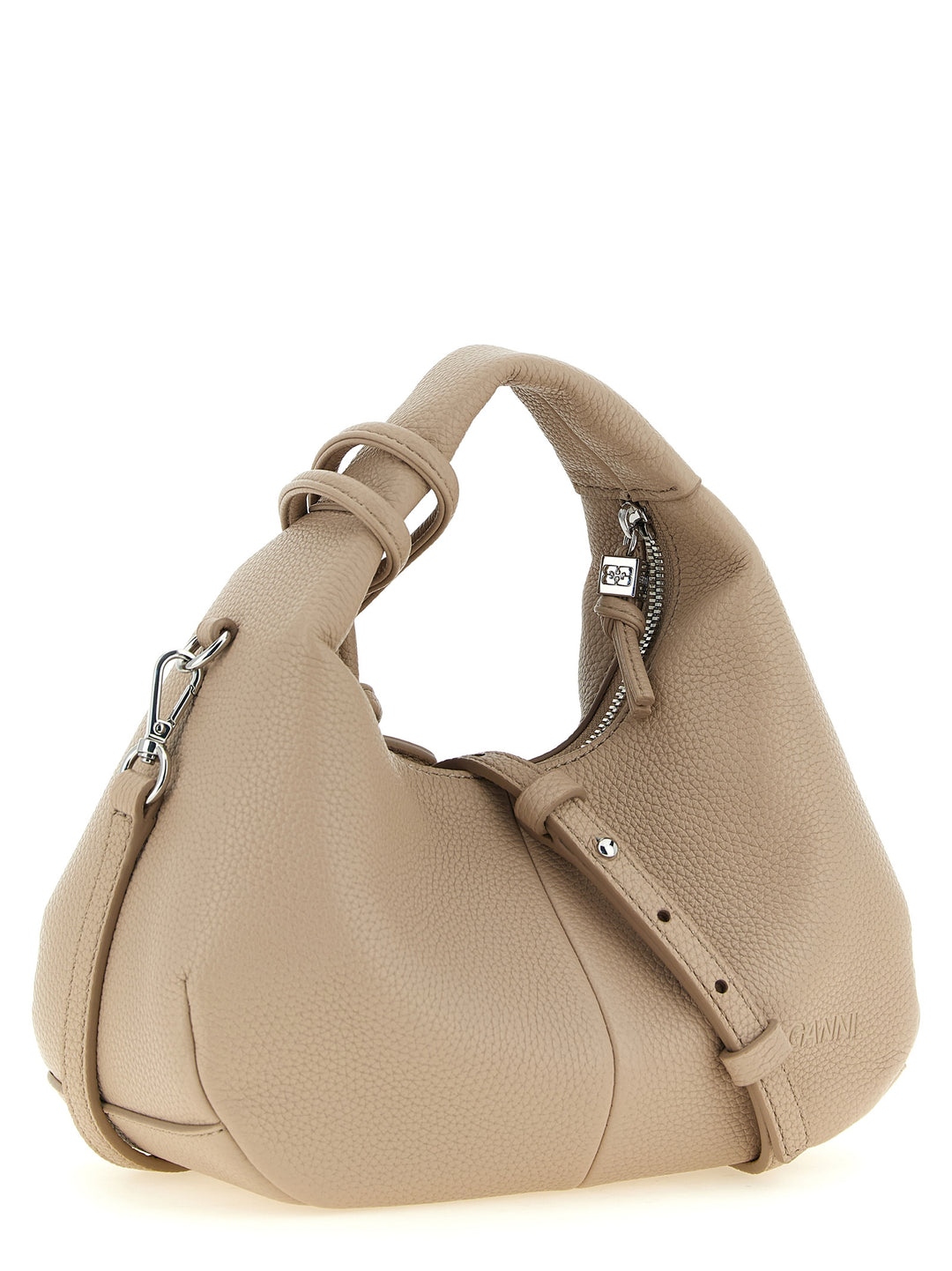 Ganni Mini Hobo Borse a Mano - Beige | 8003d970965ffcb2f47457a6de089c67cfda409d