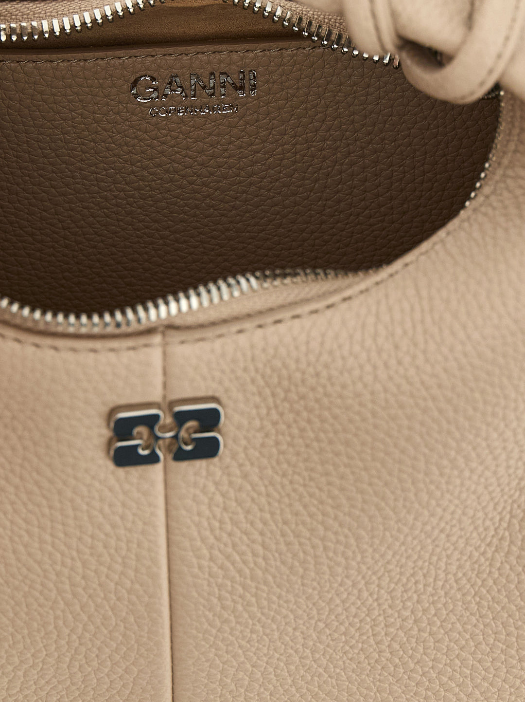 Ganni Mini Hobo Borse a Mano - Beige | d3a1391ab919d0d74fd3e70141cdb8872a951b63