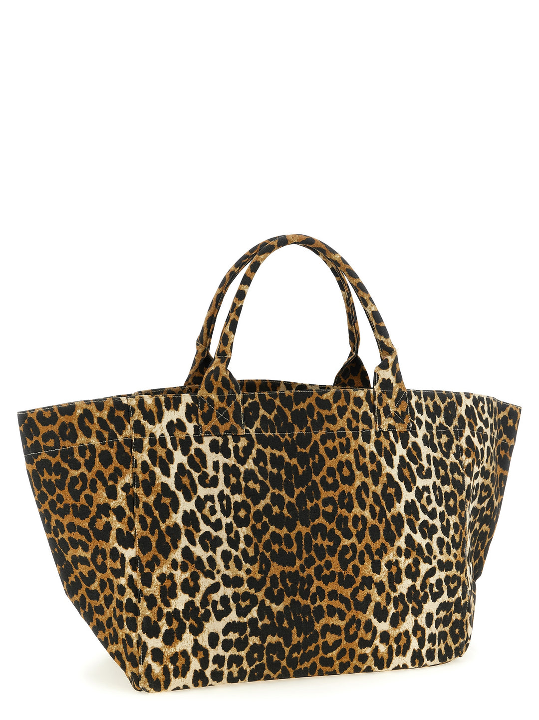Ganni Leopard Xxl Tote - Marrone | 96ea91cc1703c39e8a0aac7cfc3d2609cc0c4353