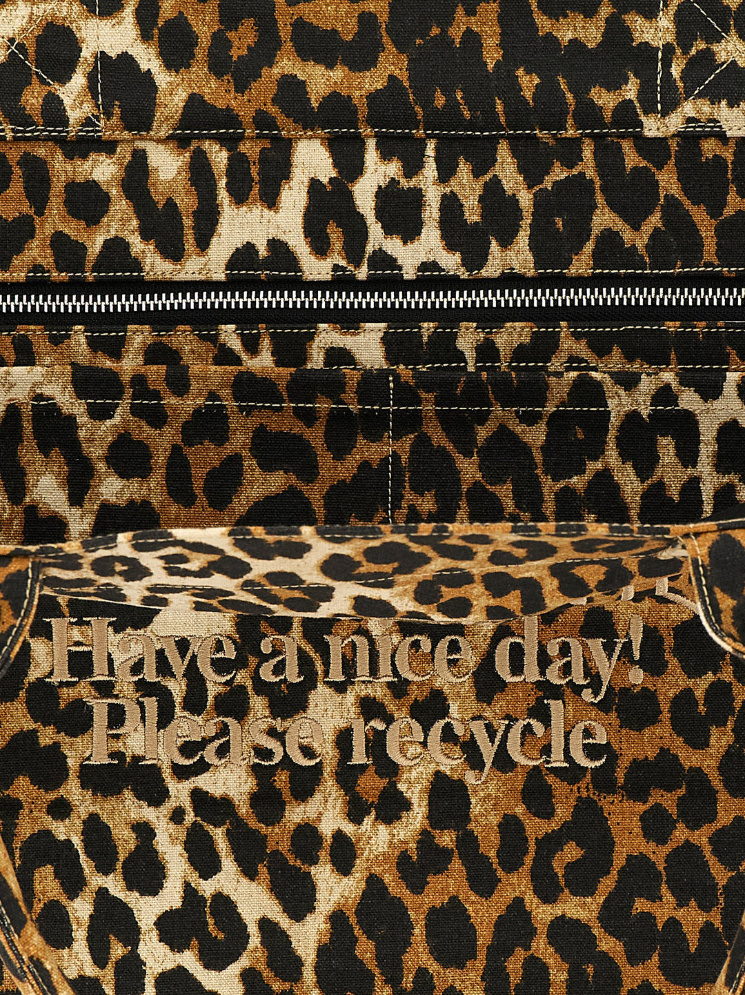 Ganni Leopard Xxl Tote - Marrone | a987b84bfd2980e13bf9da1df742eb020c00b10c