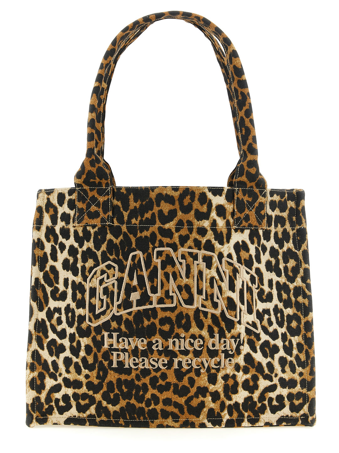 Ganni Leopard Tote - Marrone | d907d1f43892ee1860f08a1078cc70db8d44343c