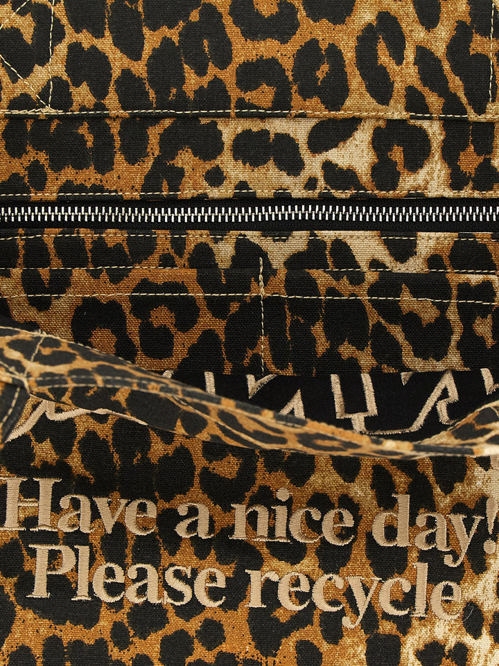 Ganni Leopard Tote - Marrone | 7a3bfab02e75ff7da040fb67e92466f0be35803f