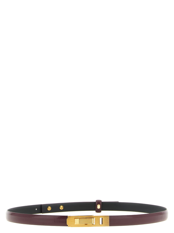 Striped Buckle Belt Cinture Bordeaux
