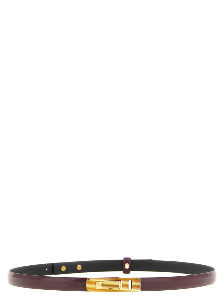 Alberta Ferretti Striped Buckle Belt Cinture - Bordeaux | 09fc589699bfb8d3d3f0823eb2dea8c23732e502