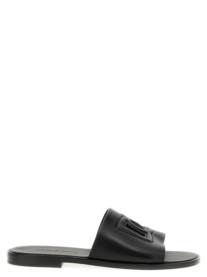 Dolce & Gabbana Logo Slides Sandali - Nero | 967ee2d09c5fb2331d1aa0ab4e545348b9fc14bb