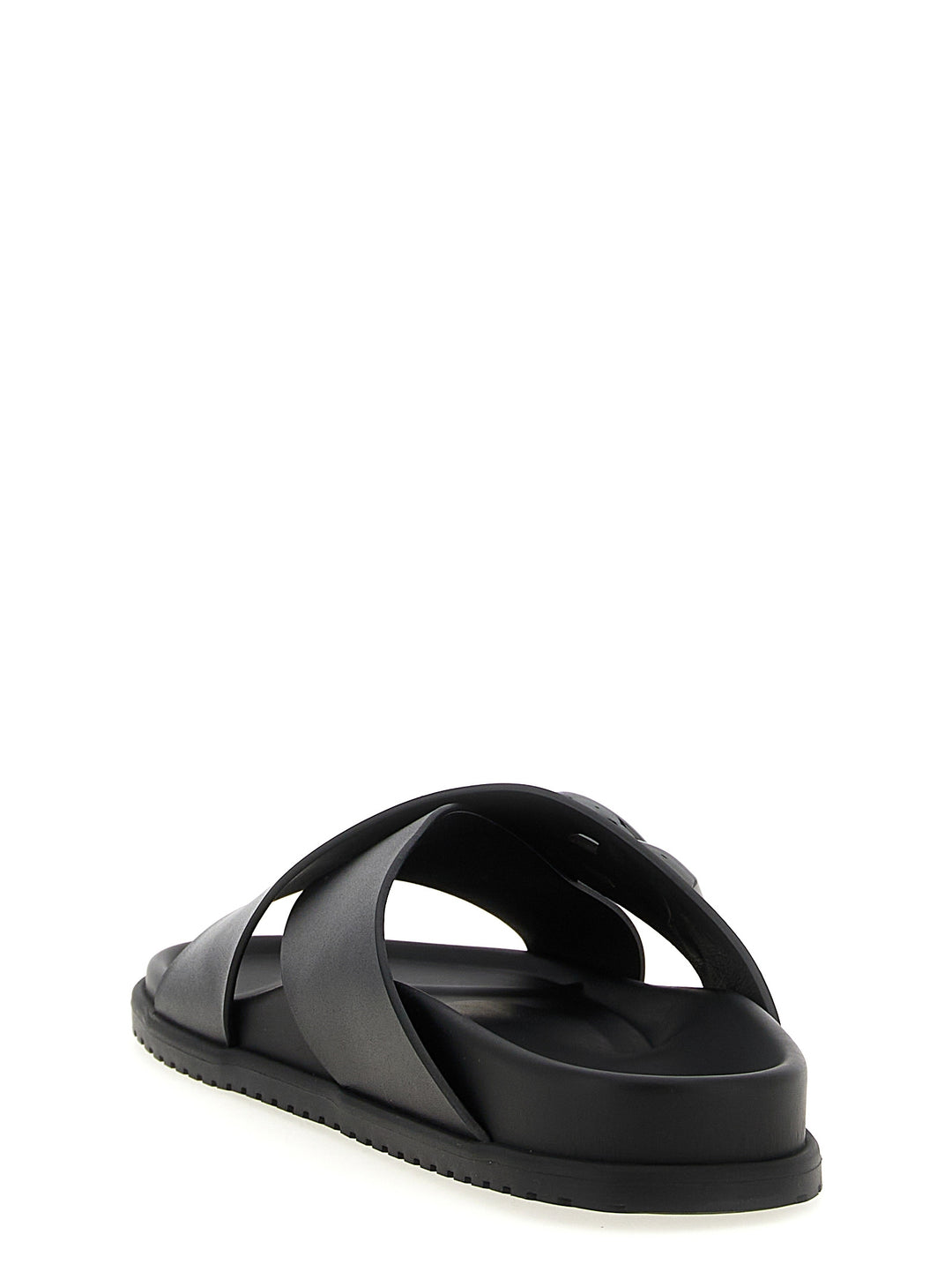 Dolce & Gabbana Leather Slides Sandali - Nero | 642759554d678affc8e6bb158651e60f3930f175