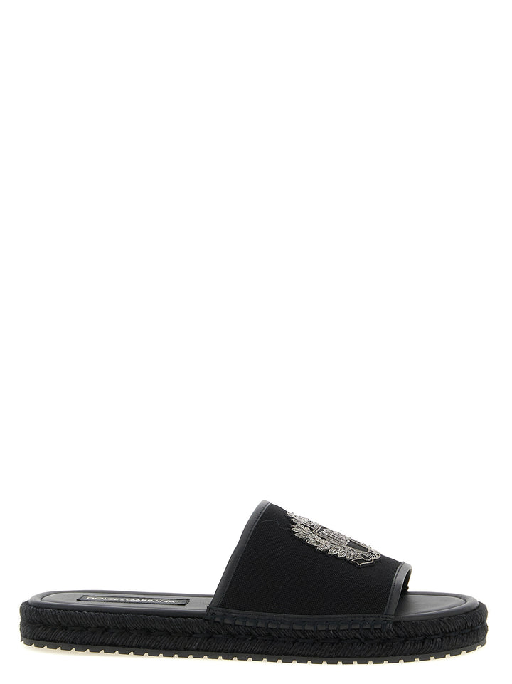 Dolce & Gabbana Cross-Stitch Espadrilles Sandali - Nero | 7e4b07fe1978b337b74f2ff9d2690bb523e8d0a4
