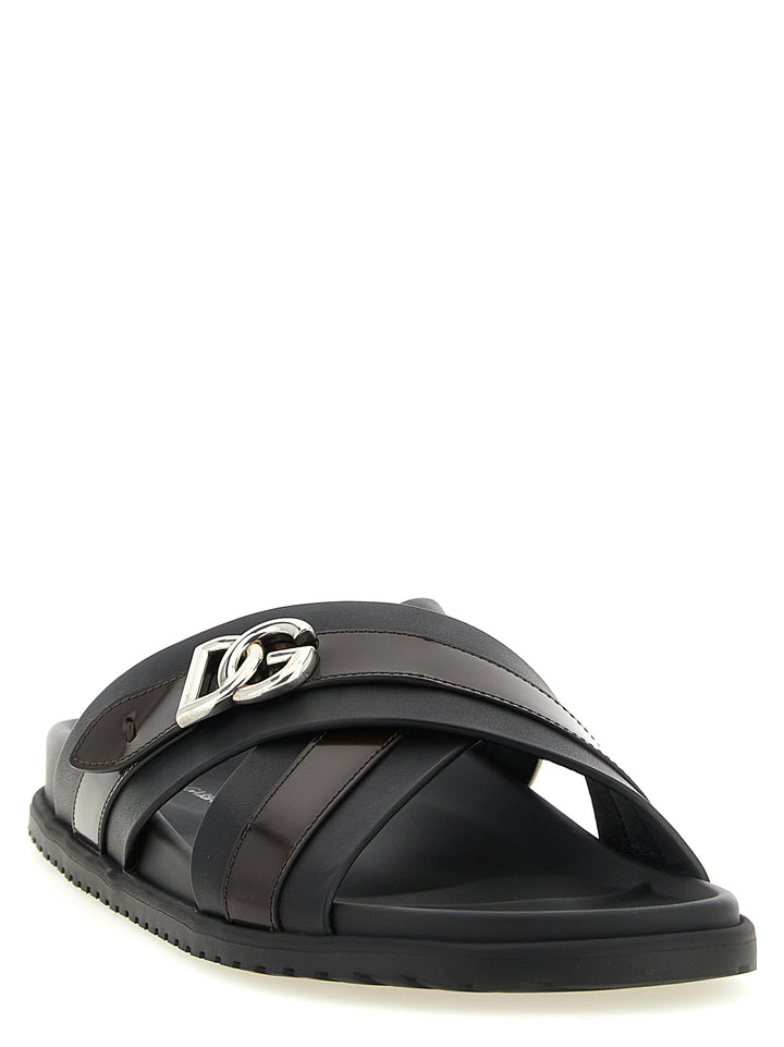 Dolce & Gabbana Dg Casual Sandali - Nero | 1acfaa234d73624b8fb870b78eca48536a1c3d07