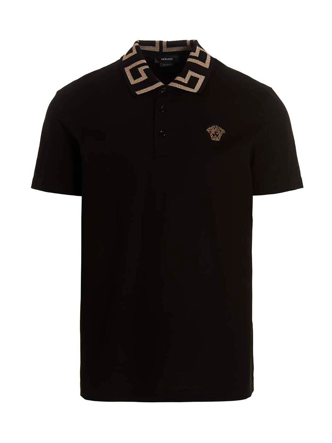 Versace Greca Polo - Nero | 6187e9e05689e58969eec3cb5c8d074a44998616