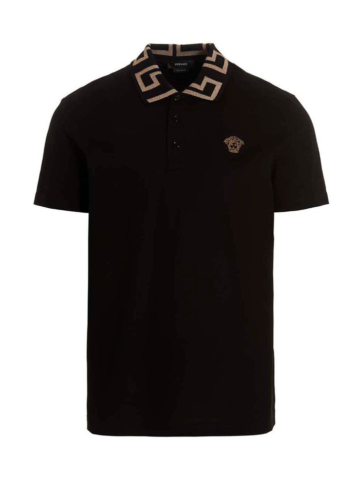 Versace Greca Polo - Nero | 6187e9e05689e58969eec3cb5c8d074a44998616