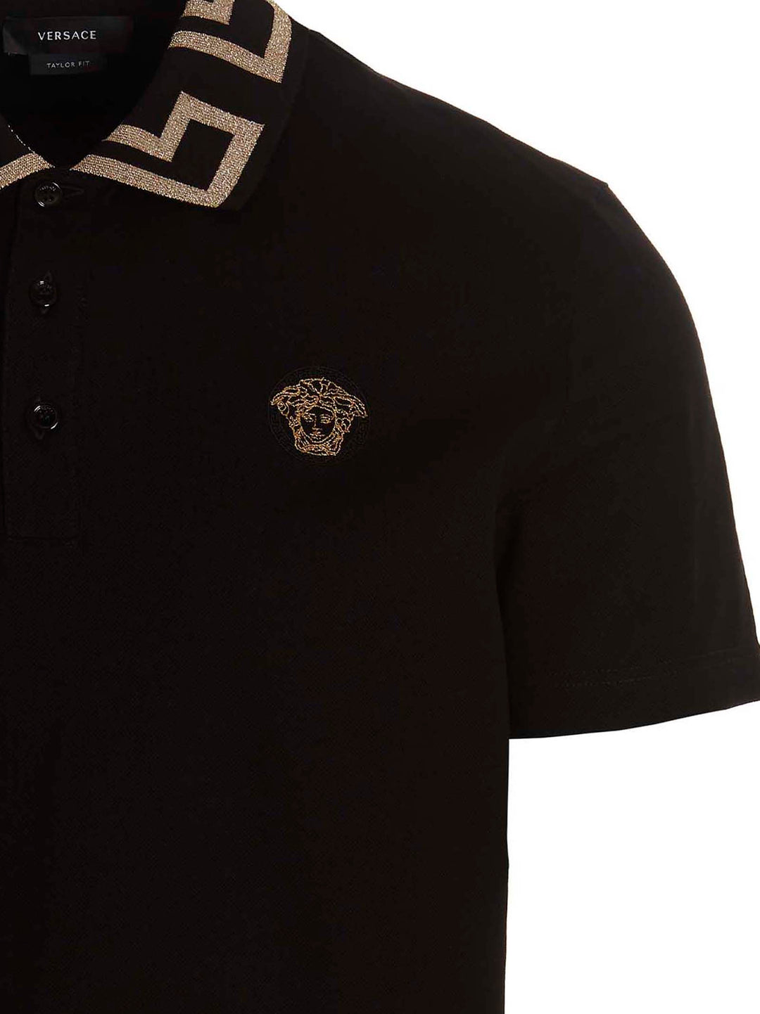 Versace Greca Polo - Nero | 878e03c5b1f19f69ea7f220c58d0eb9bce13ecbe