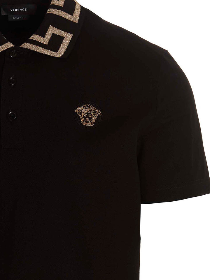 Versace Greca Polo - Nero | 878e03c5b1f19f69ea7f220c58d0eb9bce13ecbe