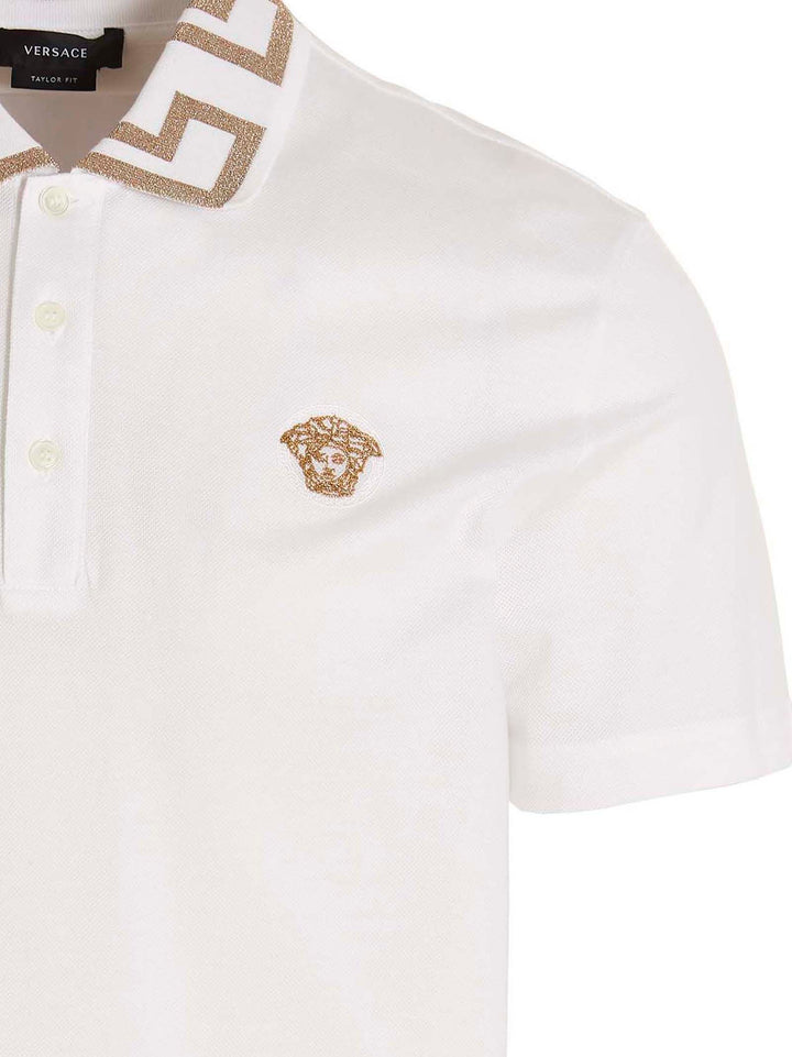 Versace Greca Polo - Bianco | 39e78fca698ad678b4122ff33c672e92c5ac43c1