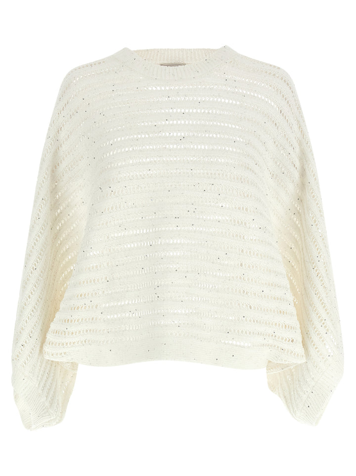Peserico Tricot Florette Sweater Maglioni - Bianco | b7910da8b066b5e60759950ae9dc719b9584d1bf