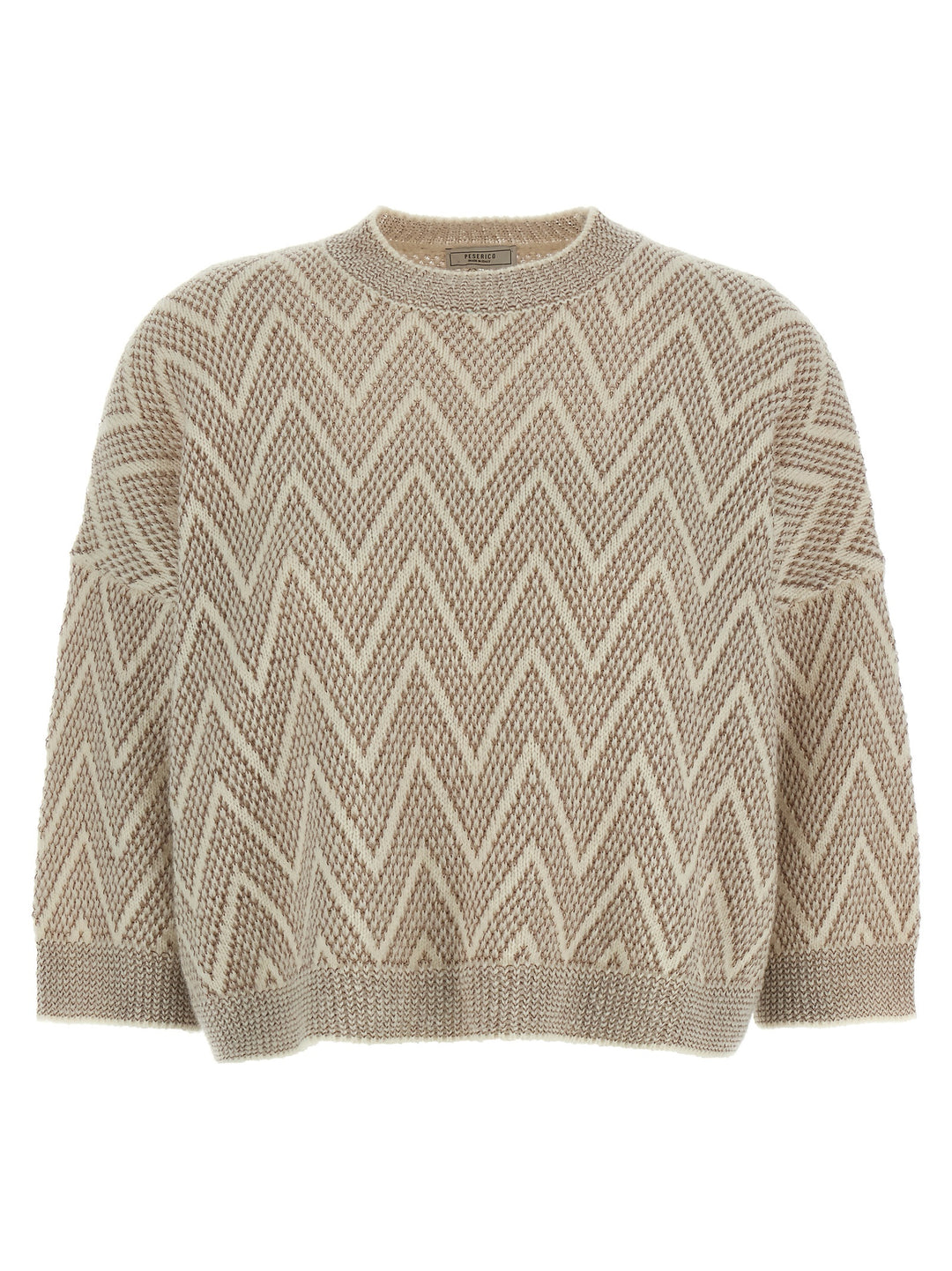 Peserico Zigzag Crop Sweater Maglioni - Multicolor | e9bea519d6b8758fb5165dda6fc69cd9e0f13e57