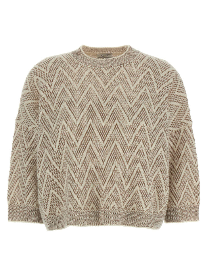 Peserico Zigzag Crop Sweater Maglioni - Multicolor | e9bea519d6b8758fb5165dda6fc69cd9e0f13e57