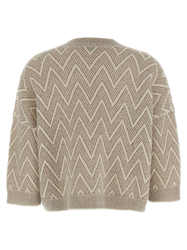 Peserico Zigzag Crop Sweater Maglioni - Multicolor | c4bd5bc8abdfaa4b2b909efdf76e4b38e9010703