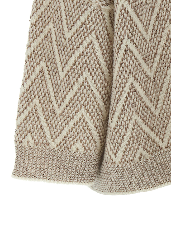 Peserico Zigzag Crop Sweater Maglioni - Multicolor | 573b57ffbc72ae249b1bb4c1cff8a70c4cb0993f