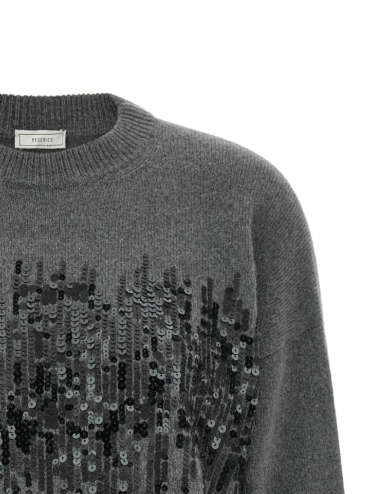 Peserico Sequin Sweater Maglioni - Grigio | 3a4a6f94f9b4c0d5108efe1bac3bbb00cc106522