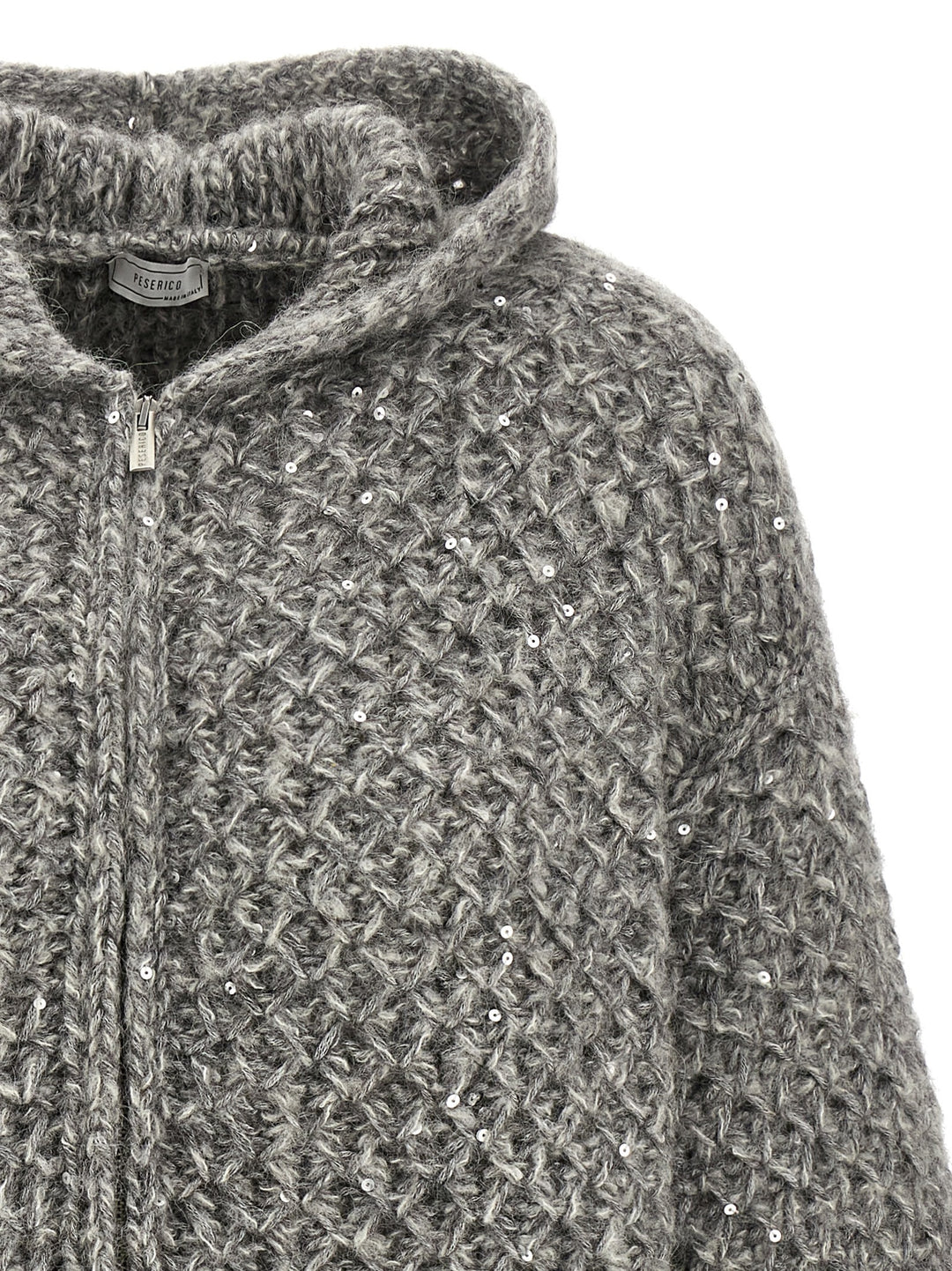 Peserico Zipped Hooded Cardigan Maglioni - Grigio | b3b8aa2961e521c6fafc4e2c60890a715e237a6e