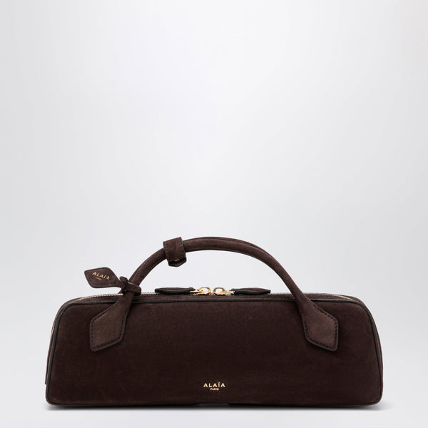 Le Teckel Pouch In Suede Goat Leather, Smoky Brown