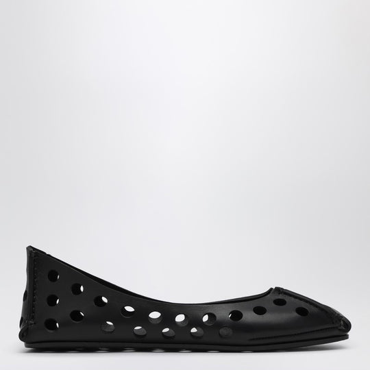 Perfo Black Perforated Ballet Flats