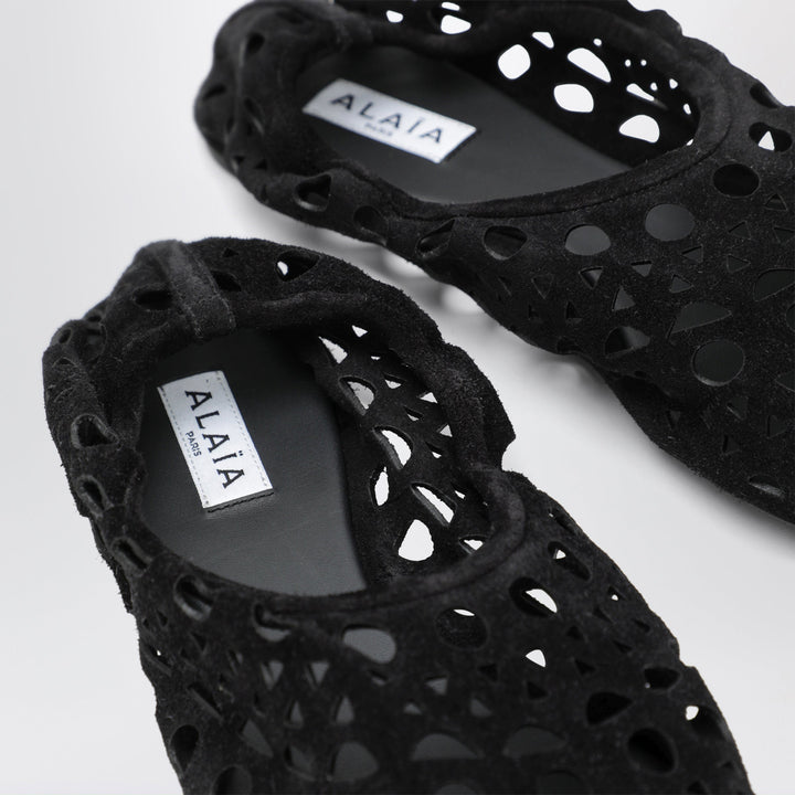 Alaïa Zapatillas Vienne Perforadas Negras Suede