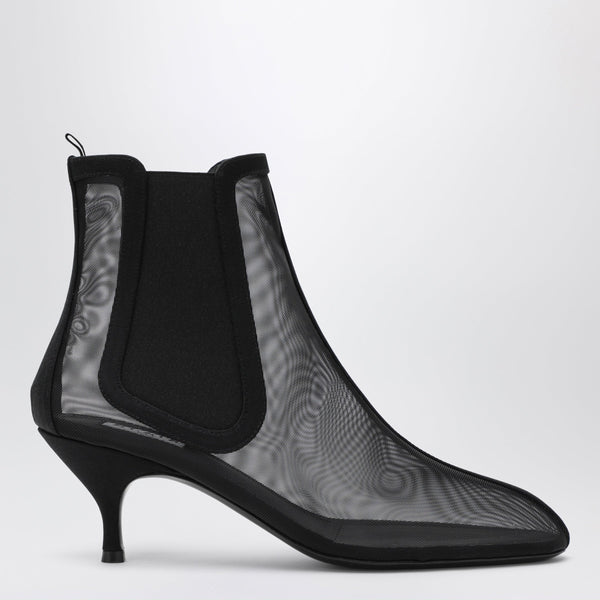 Bottines Noires en Mesh Transparent
