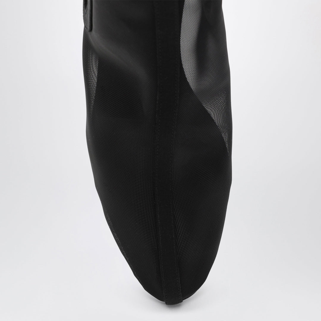 Alaïa Black Ankle Boots In Sheer Mesh