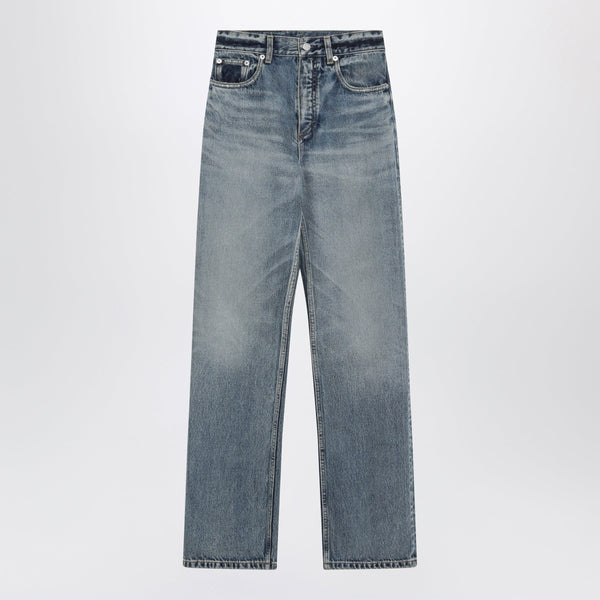 Straight-Leg Denim Jeans In Dirty Wash Cotton