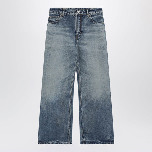 Flared Ankle-Length Denim Jeans In Light Sand Wash