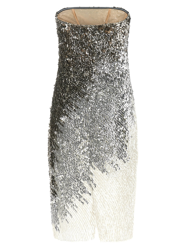 Elisabetta Franchi Metallic Tulle Dress Abiti - Silver | f68dbd05e5fb5ba4acedd3ad21449d9b46e968a6