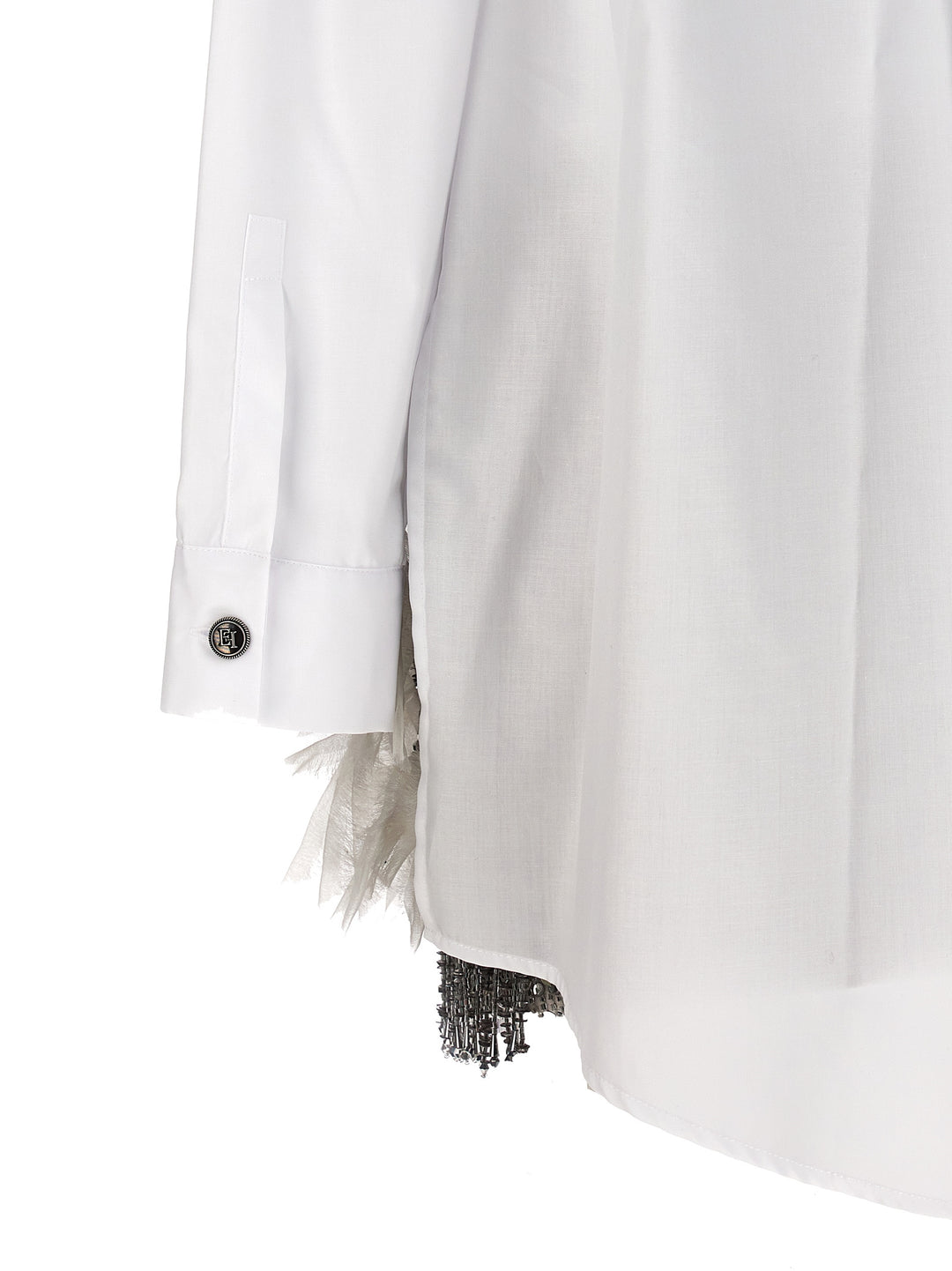 Fringed Sequin Shirt Dress Abiti Bianco