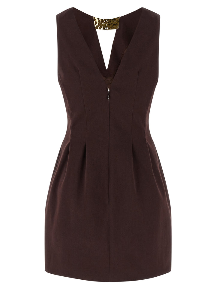 Elisabetta Franchi Metal Plaque Dress Abiti - Marrone | 6fa45a1277a65c938620fd8d1487cc3d9622f3ed