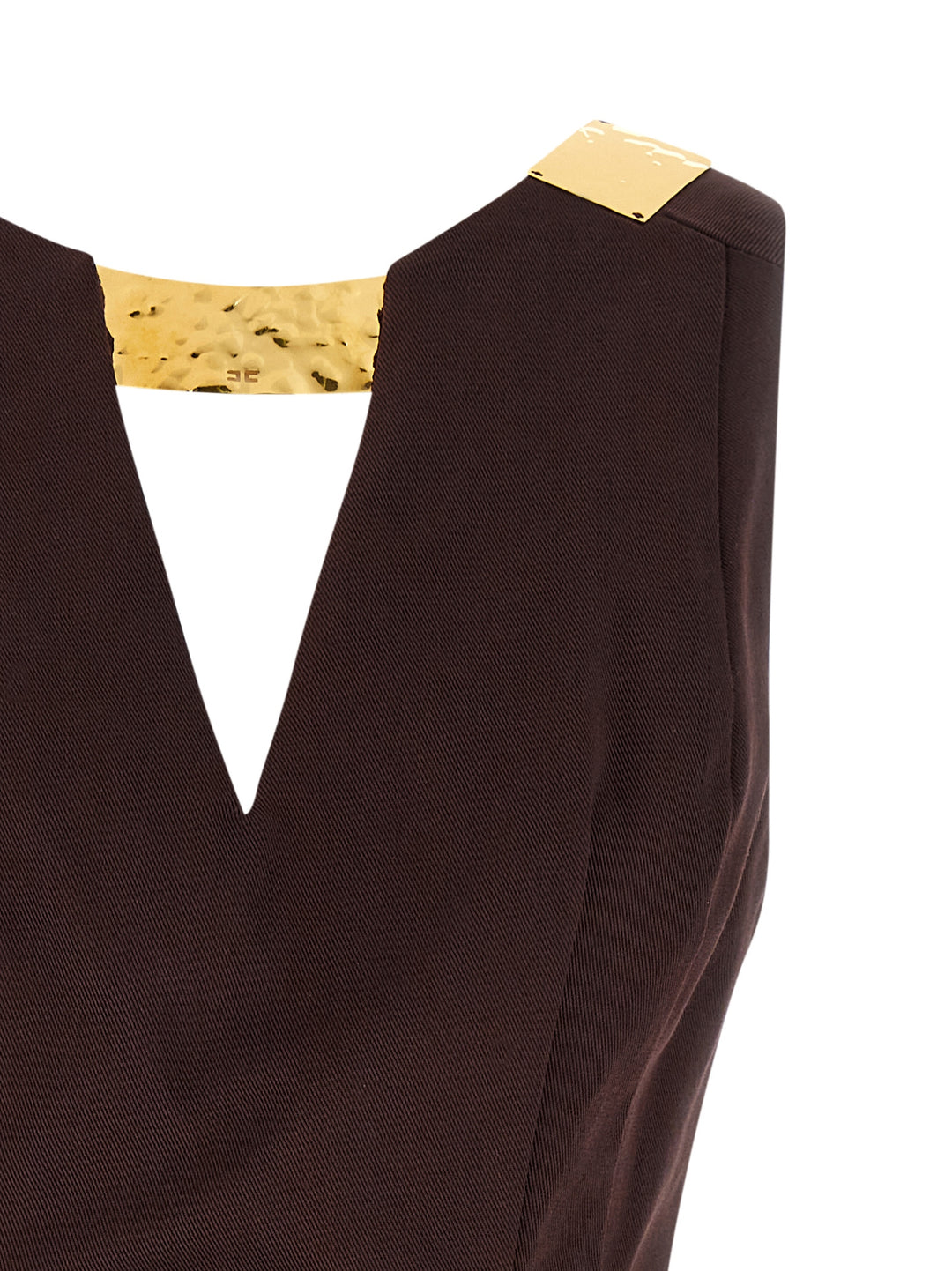 Elisabetta Franchi Metal Plaque Dress Abiti - Marrone | f609c0821f83a6f90c58d0e133f89ff883e6742b