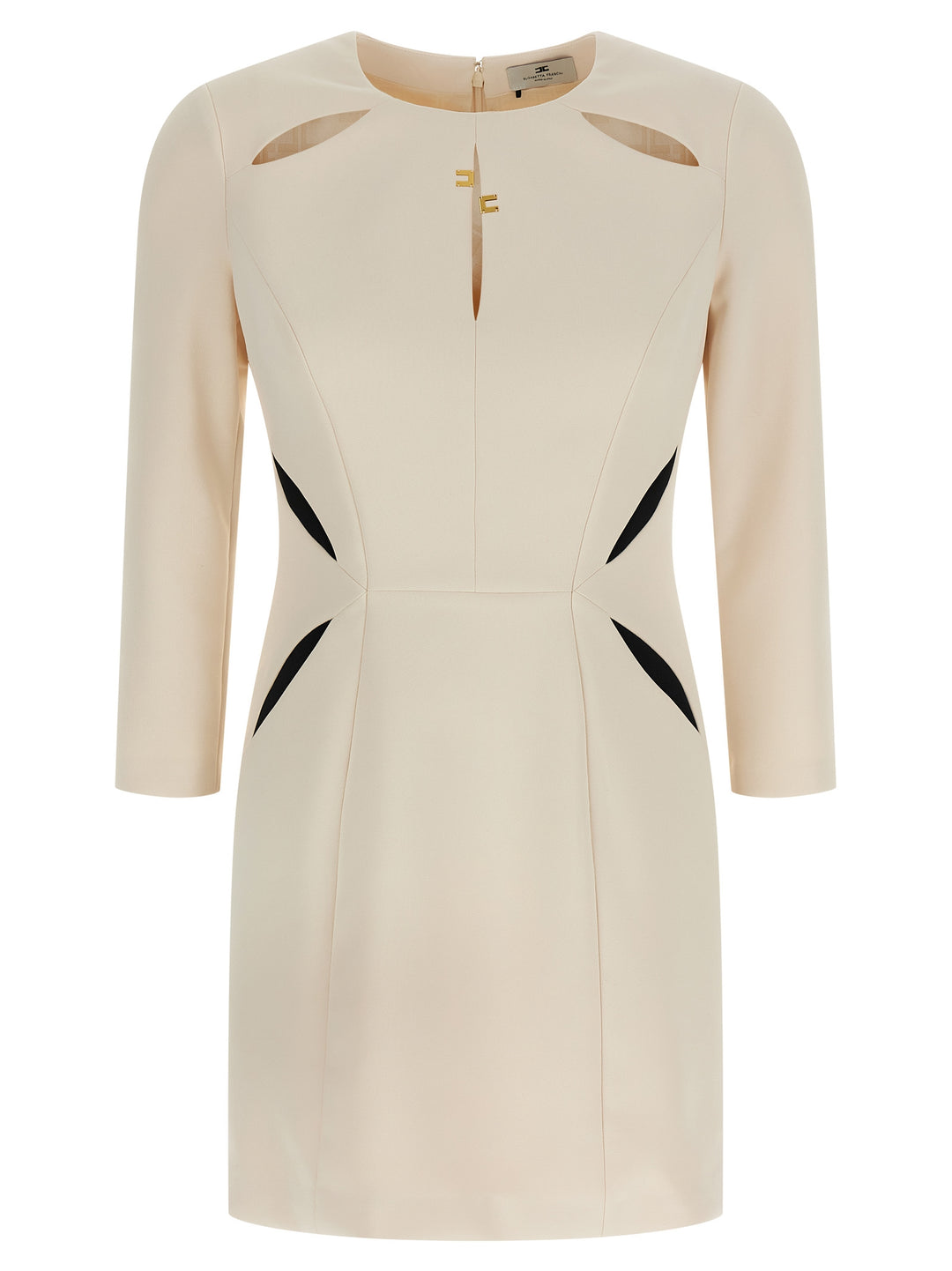 Elisabetta Franchi Cut-Out Dress Abiti - Bianco/Nero | 4c39690d810f7799c97a7ba0435a733a57bf1eea