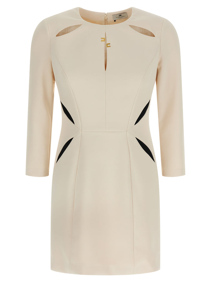 Elisabetta Franchi Cut-Out Dress Abiti - Bianco/Nero | 4c39690d810f7799c97a7ba0435a733a57bf1eea
