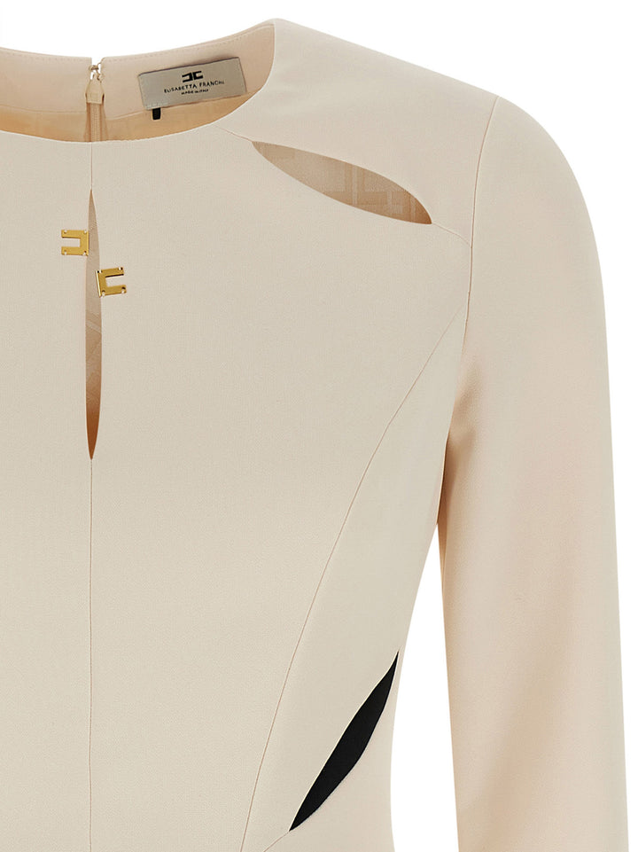 Elisabetta Franchi Cut-Out Dress Abiti - Bianco/Nero | 07ef1b2686c88f30eda8277b896f5a3df9014f8f