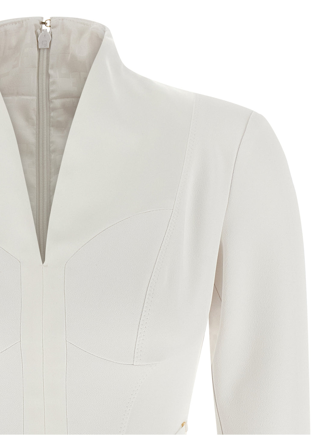 Elisabetta Franchi Logo Dress With Elastic Bands Abiti - Bianco | 1d9dbd267828f09d8c67b1a10d452246c1ab7bf8
