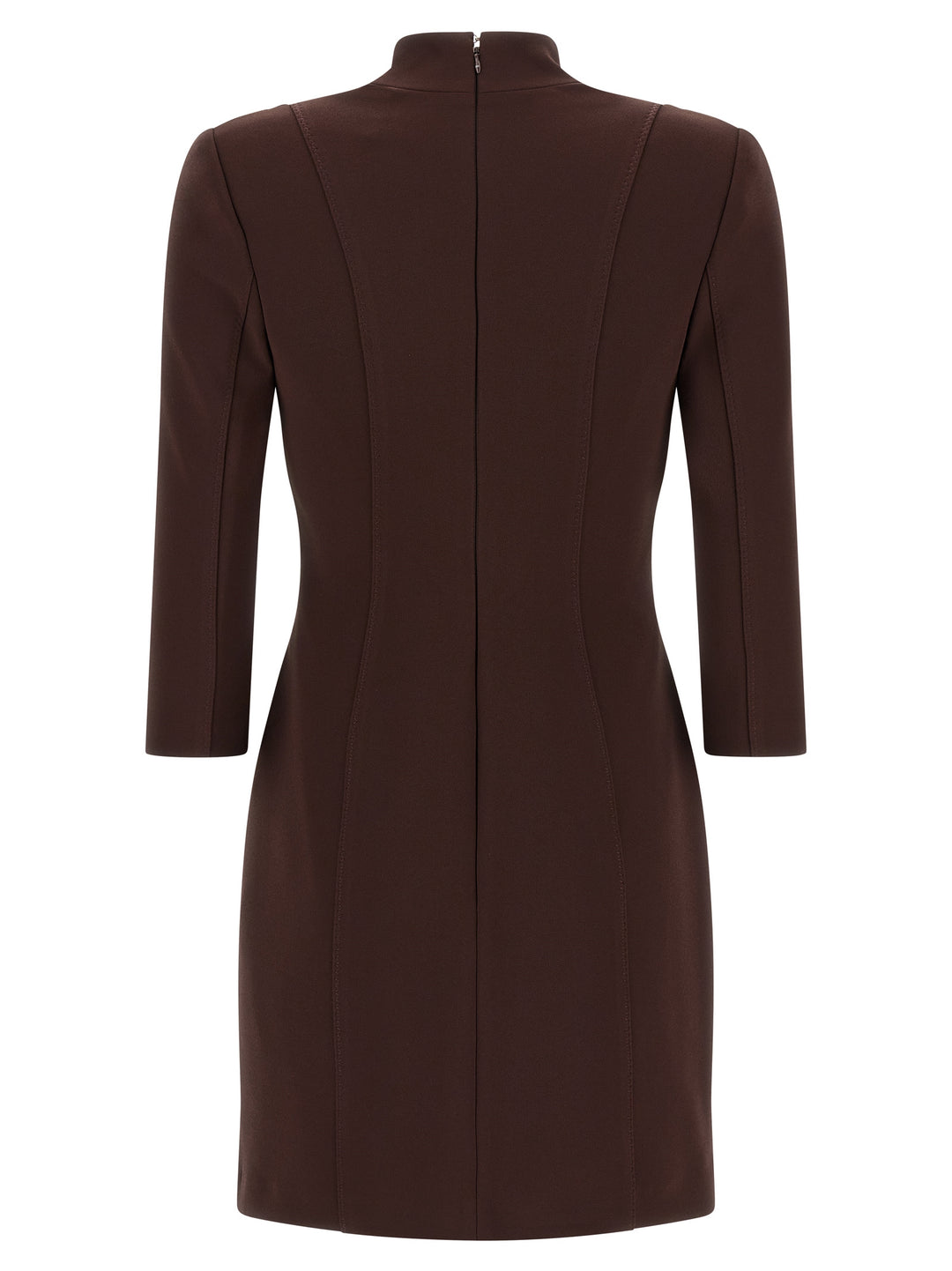 Elisabetta Franchi Logo Dress With Elastic Bands Abiti - Marrone | c71550b8363fb866d1f300c385deed4cd63ef961