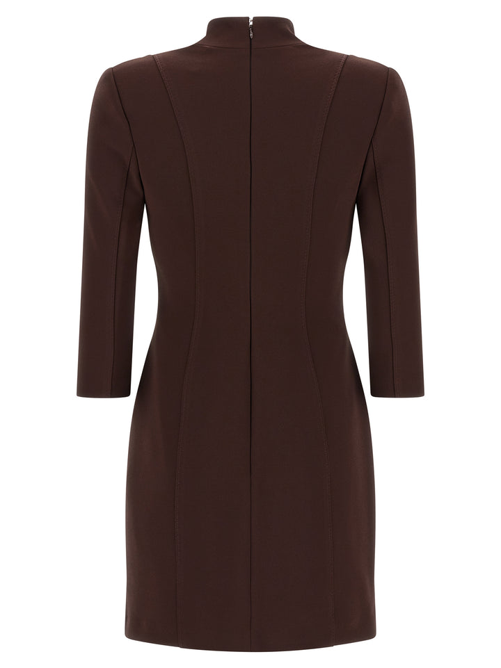 Elisabetta Franchi Logo Dress With Elastic Bands Abiti - Marrone | c71550b8363fb866d1f300c385deed4cd63ef961
