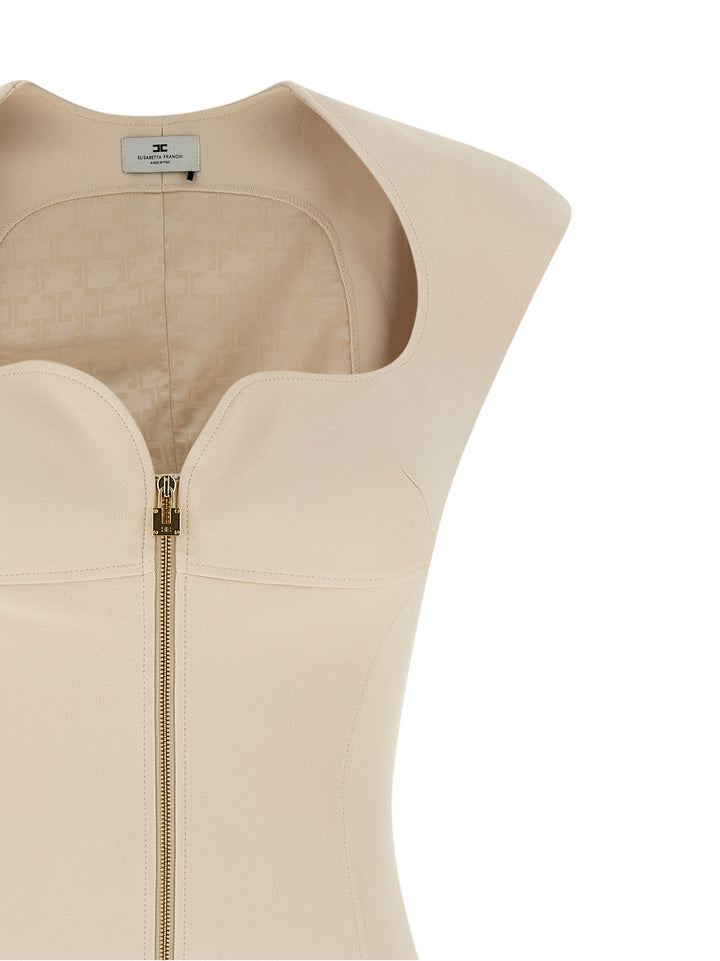 Elisabetta Franchi Heart-Shaped Neckline Dress Abiti - Beige | 18557dcbfd856e5064c1176b62cafb064fe770bd
