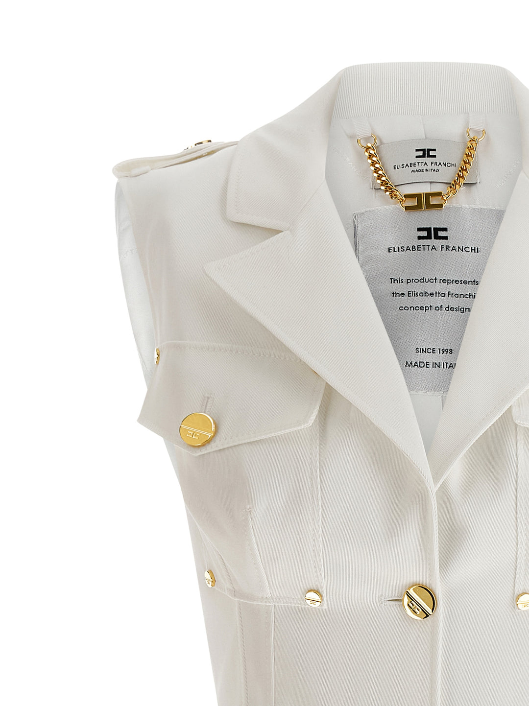 Elisabetta Franchi Double-Breasted Dress Abiti - Bianco | ffb2a4e72a794ba772837244f7515671dfc26c80