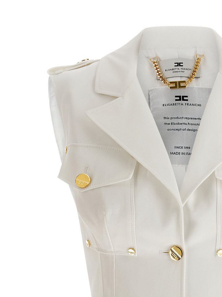 Elisabetta Franchi Double-Breasted Dress Abiti - Bianco | ffb2a4e72a794ba772837244f7515671dfc26c80