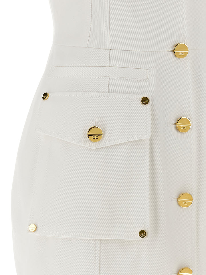 Elisabetta Franchi Double-Breasted Dress Abiti - Bianco | 10b9a8da5e7331432d9efcf91c55fde8c9d4f01f